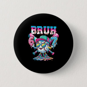 Badge Rond 5 Cm Baseball Six Seven 67 6 7 Mème Drôle Garçons Glace