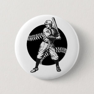 Badge Rond 5 Cm Baseball : Vintage