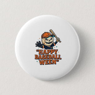 Badge Rond 5 Cm Baseball Ween Vintage Halloween Baseball Heureux