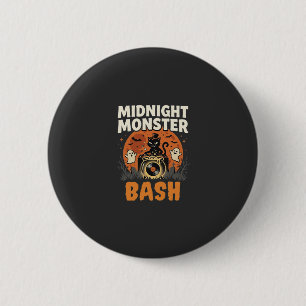 Badge Rond 5 Cm Bash de monstres de minuit d'Halloween