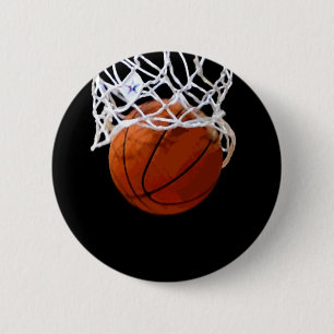 Badge Rond 5 Cm Basket-ball