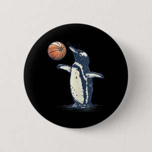 Badge Rond 5 Cm Basket-ball Animal Art Penguet Basketball Lover Dr