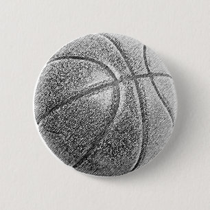 Badge Rond 5 Cm Basket-ball avec effet crayon