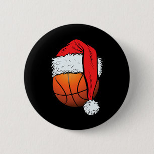 Badge Rond 5 Cm Basket-ball Christmas Ball Santa Hat Xmas Boys Hom