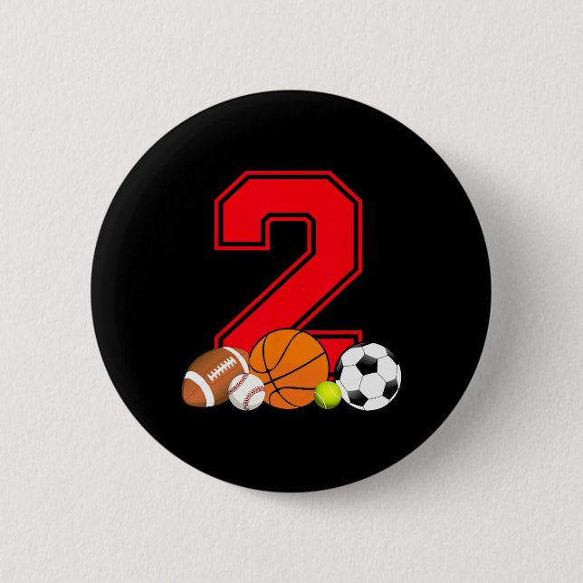 Badge Rond 5 Cm Basket-ball de baseball de 2 ans Bir de baseball (Devant)