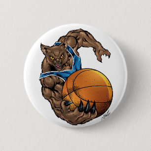Badge Rond 5 Cm Basket-ball de chats sauvages de chats sauvages