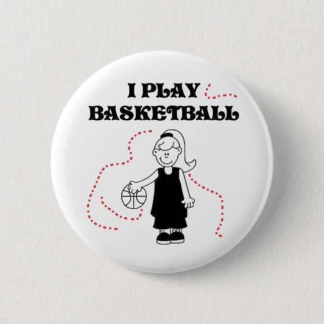 Badge Rond 5 Cm Basket-ball de jeu de la fille I (Devant)