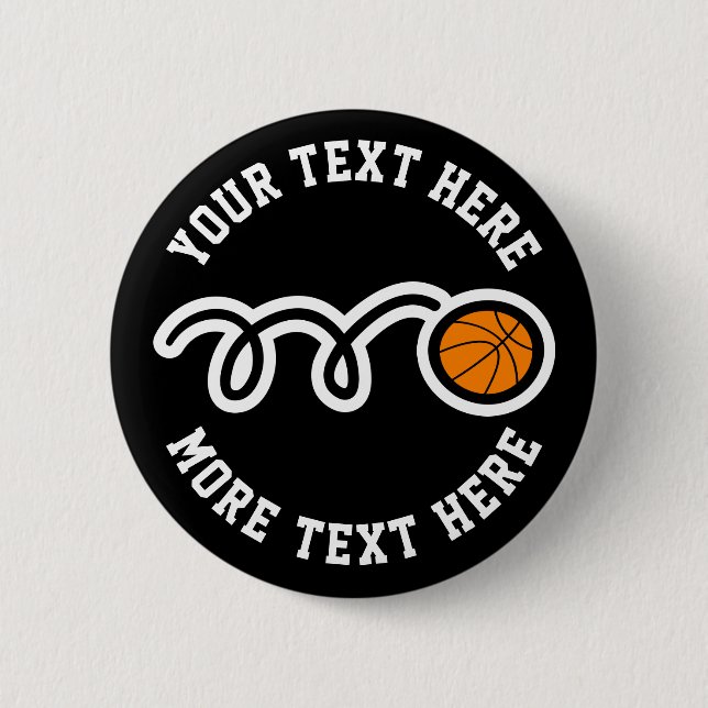 Badge Rond 5 Cm Basket-ball des enfants fête d'anniversaire pour u (Devant)