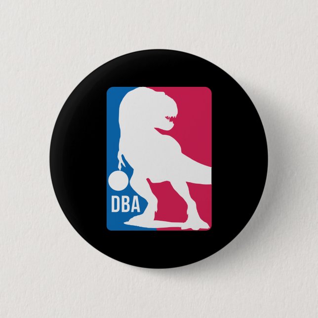Badge Rond 5 Cm Basket-ball Dinosaur amusant (Devant)