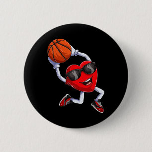 Badge Rond 5 Cm Basket-ball Dunking Heart