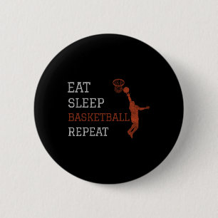 Badge Rond 5 Cm Basket-ball entraîneur Manger Sleep Basket-ball Ré