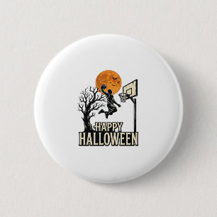 Badge Rond 5 Cm Basket-ball Halloween Joyeux Halloween Sport Vinta
