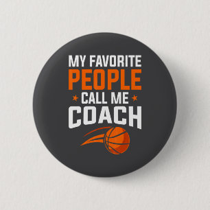 Badge Rond 5 Cm Basket-ball Mes gens préférés appellent entraîneur