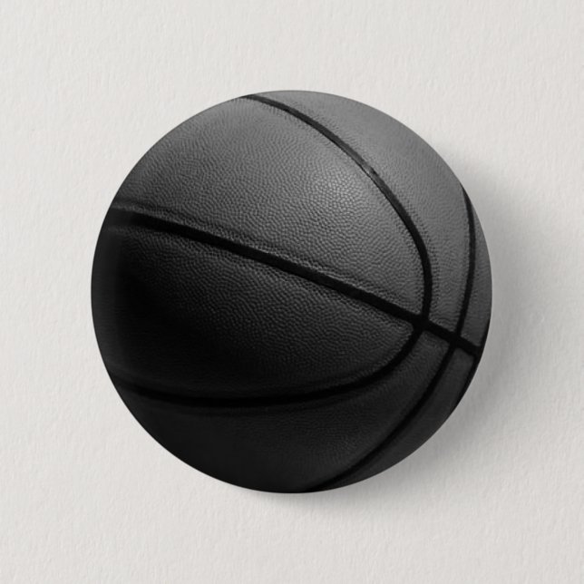 Badge Rond 5 Cm Basket-ball noir et blanc (Devant)