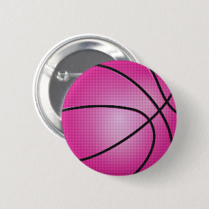 Badge Rond 5 Cm Basket-ball rose