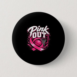 Badge Rond 5 Cm Basket-ball sensibilisation au cancer du sein en r
