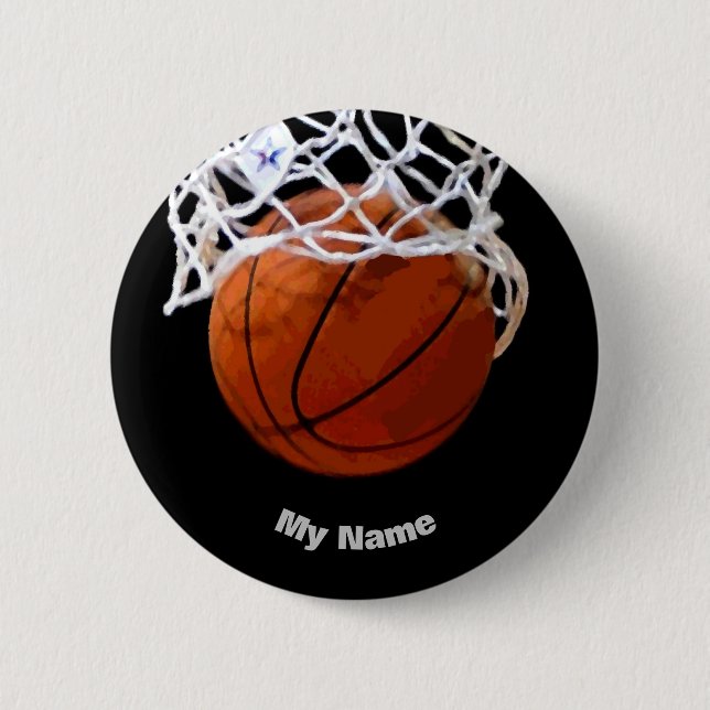 Badge Rond 5 Cm Basket-ball Votre nom (Devant)