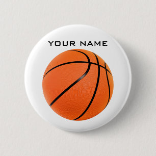 Badge Rond 5 Cm Basket-ball Votre nom