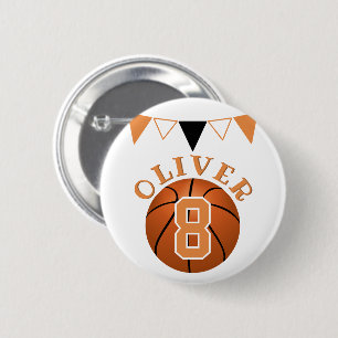 Badge Rond 5 Cm Basketball Ball Bunting drapeaux Anniversaire de e