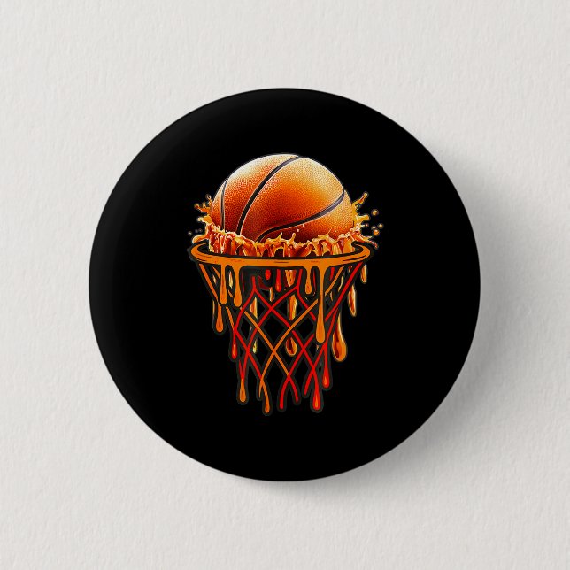 Badge Rond 5 Cm Basketball Drip Graphic, Basketball Funny Bruh Gif (Devant)
