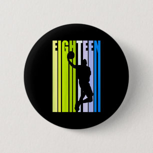 Badge Rond 5 Cm Basketball féminin 18e anniversaire garçon masculi