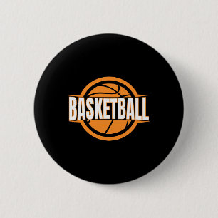 Badge Rond 5 Cm Basketball Heartbeat