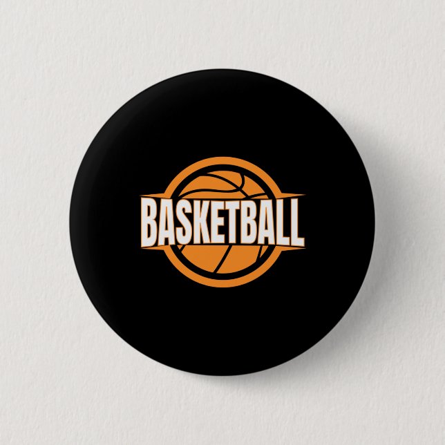 Badge Rond 5 Cm Basketball Heartbeat (Devant)
