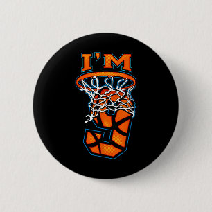 Badge Rond 5 Cm Basketball Je suis 9 Garçon Fille 9e Anniversaire
