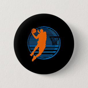 Badge Rond 5 Cm Basketball Jeu Dunk Joueur Court Sport Ball Team