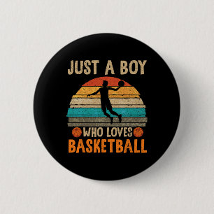 Badge Rond 5 Cm Basketball Lover Boys Basketball Joueur Sport Bask