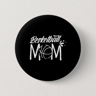 Badge Rond 5 Cm Basketball Maman Match Coach Coach Joueur de l'équ