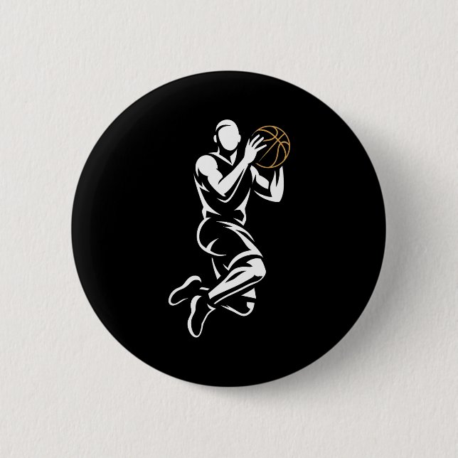 Badge Rond 5 Cm Basketball Player  (Devant)
