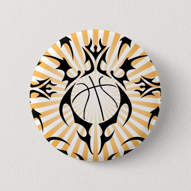 Badge Rond 5 Cm basketball. tribal. (Devant)