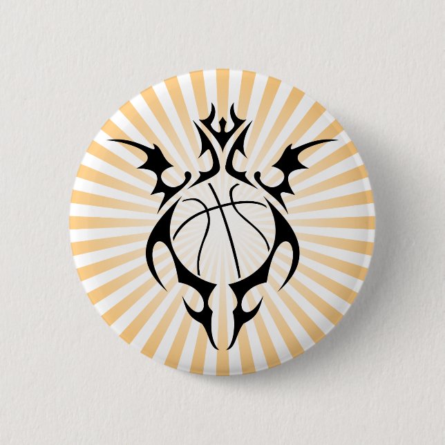 Badge Rond 5 Cm basketball. tribal. (Devant)