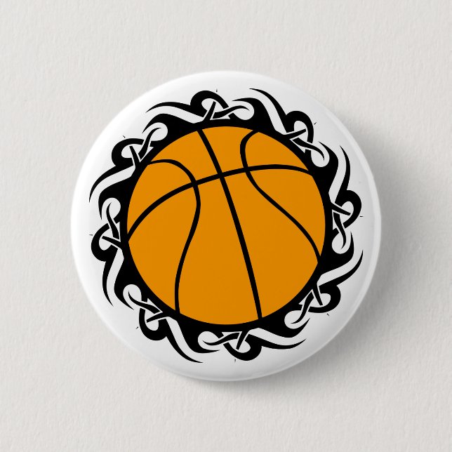 Badge Rond 5 Cm basketball. tribal. (Devant)