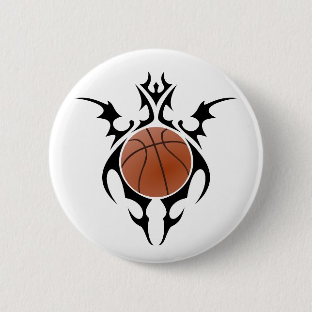 Badge Rond 5 Cm basketball. tribal. (Devant)