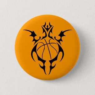 Badge Rond 5 Cm basketball. tribal.