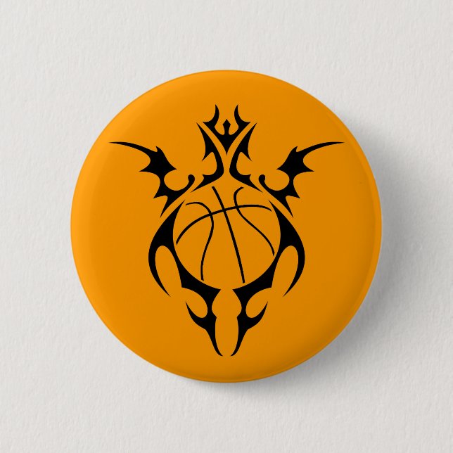 Badge Rond 5 Cm basketball. tribal. (Devant)