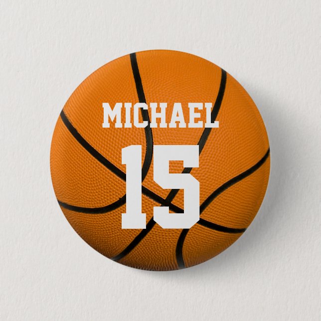 Badge Rond 5 Cm Basketball Votre nom Personnalisable (Devant)