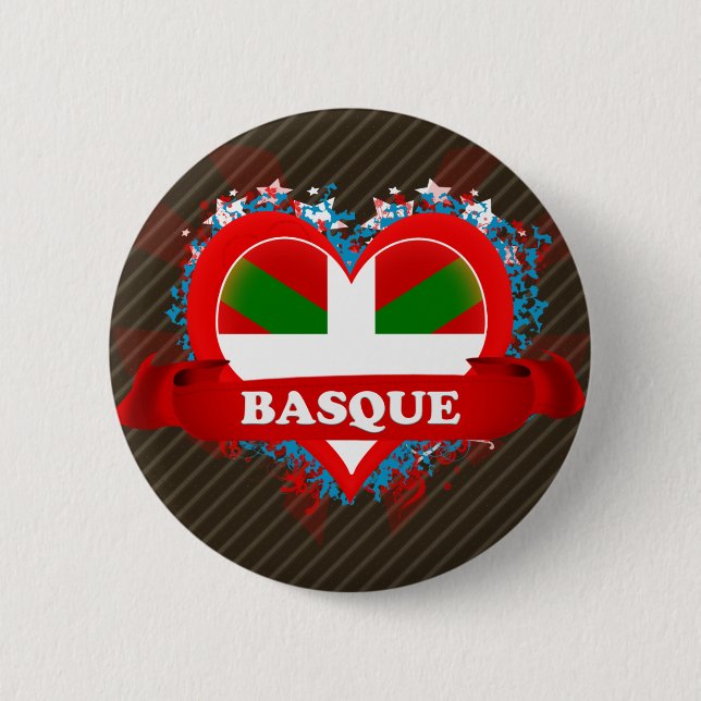 Badge Rond 5 Cm Basque d'amour du cru I (Devant)