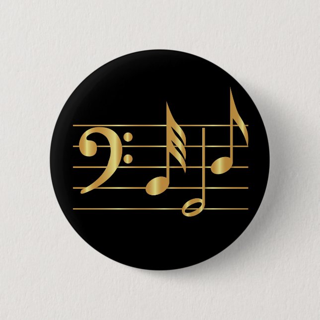 Badge Rond 5 Cm Bass clef (Devant)
