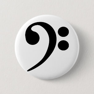 Badge Rond 5 Cm Bass Clef