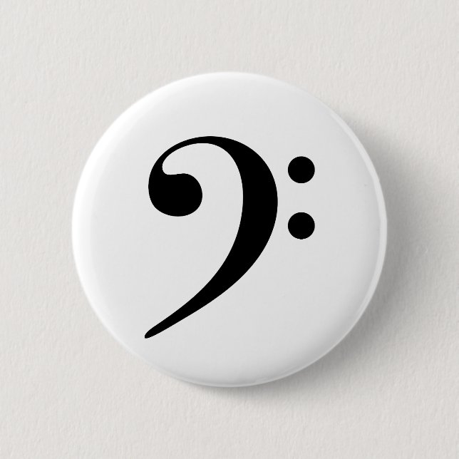 Badge Rond 5 Cm Bass Clef Music (Devant)
