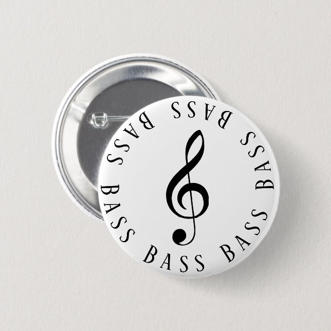Badge Rond 5 Cm Bass Singer Treble Clef Button (Devant & derrière)