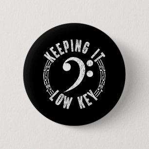 Badge Rond 5 Cm Basse Classique Clef Musique Maintenir Il Basse Cl