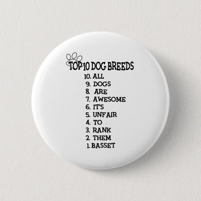 Badge Rond 5 Cm basset de rang de chien (Devant)