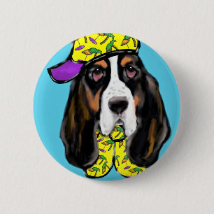 Badge Rond 5 Cm Basset Hound