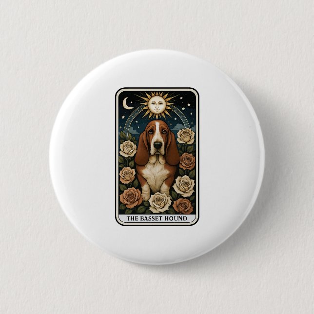 Badge Rond 5 Cm Basset Hound (Devant)