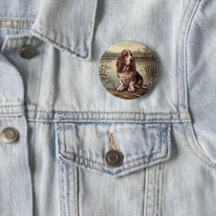 Badge Rond 5 Cm Basset Hound
