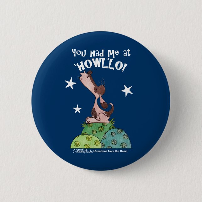 Badge Rond 5 Cm Basset Hound Night (Devant)
